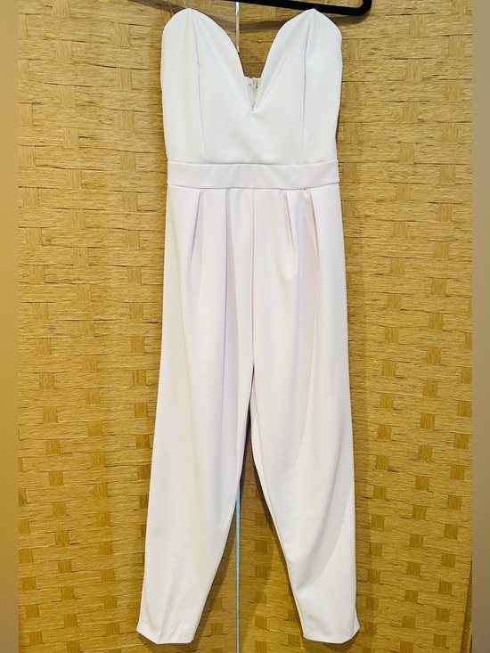 Charlotte Russe Pants - White Strapless Jumpsuit